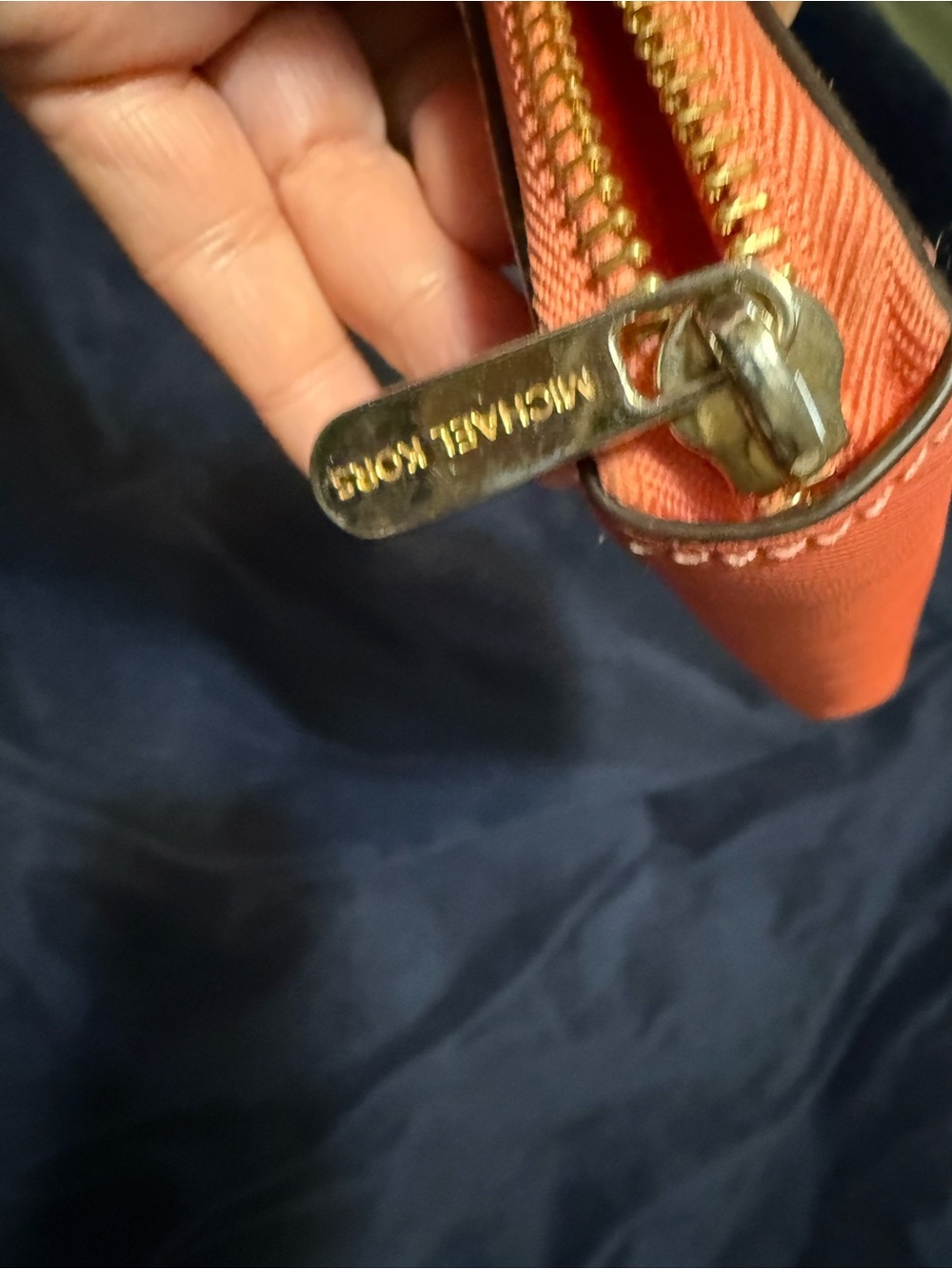 Michael Kors Coral Pink Zip Wallet with Gold Logo - Picture 7 of 7